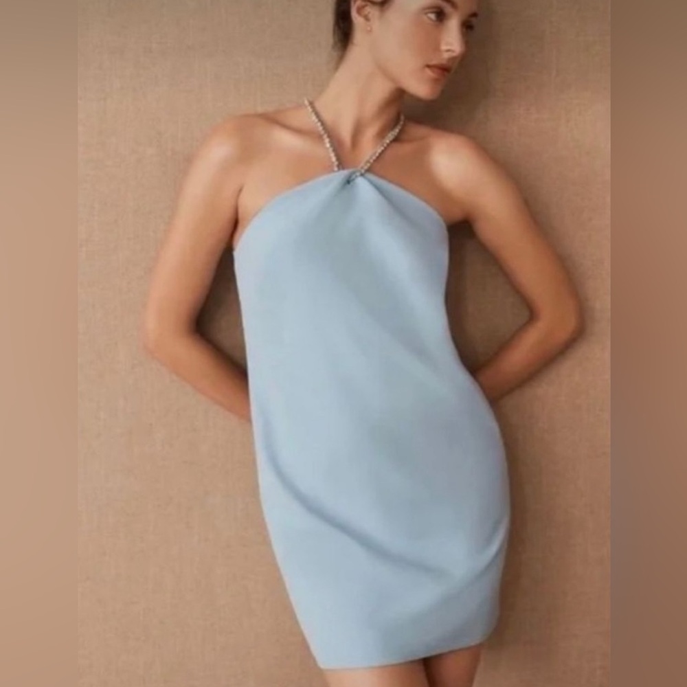 Sachin + Babi Light Blue Jewelled Dress
